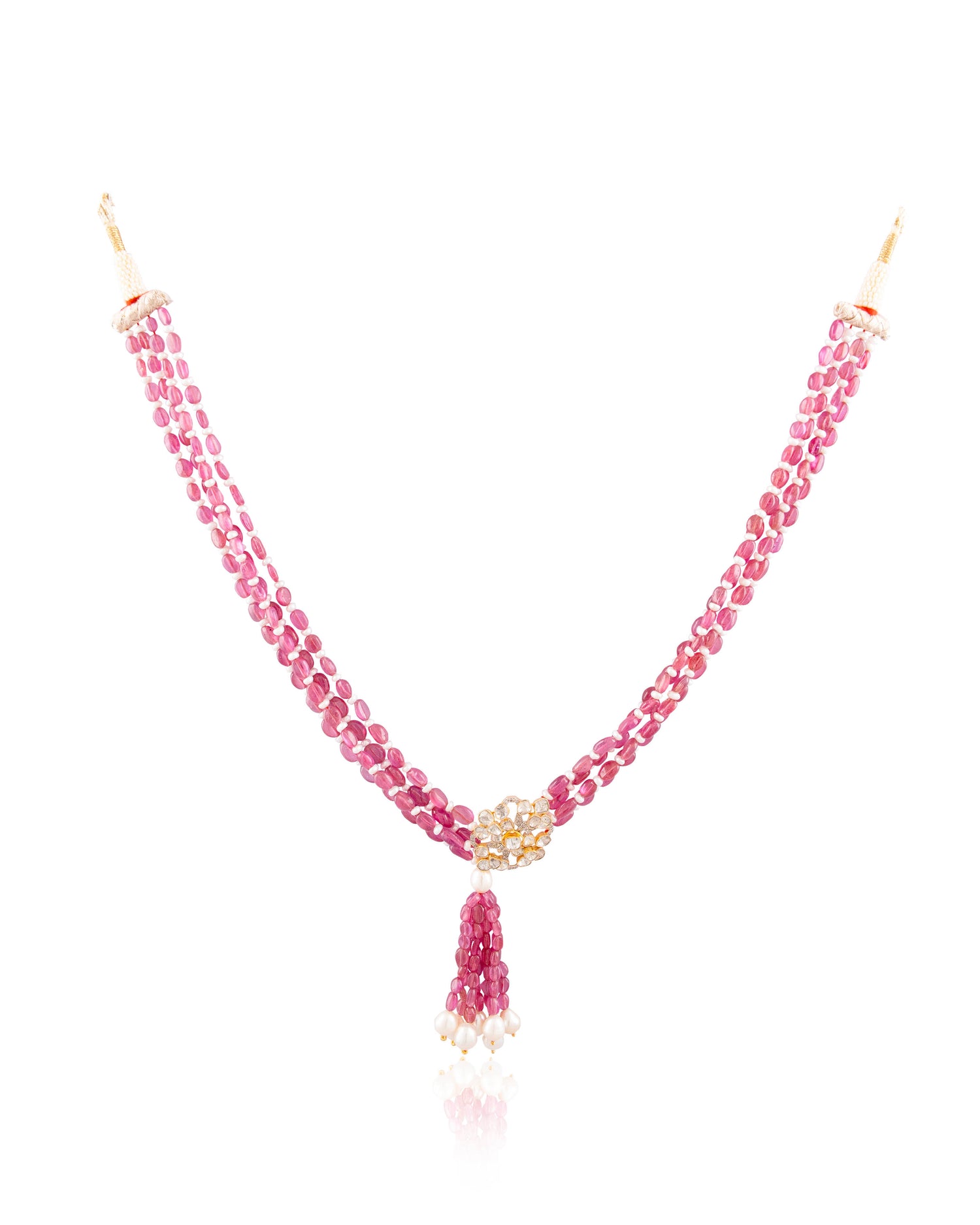 Medha Polki And Diamond Bead Pendant