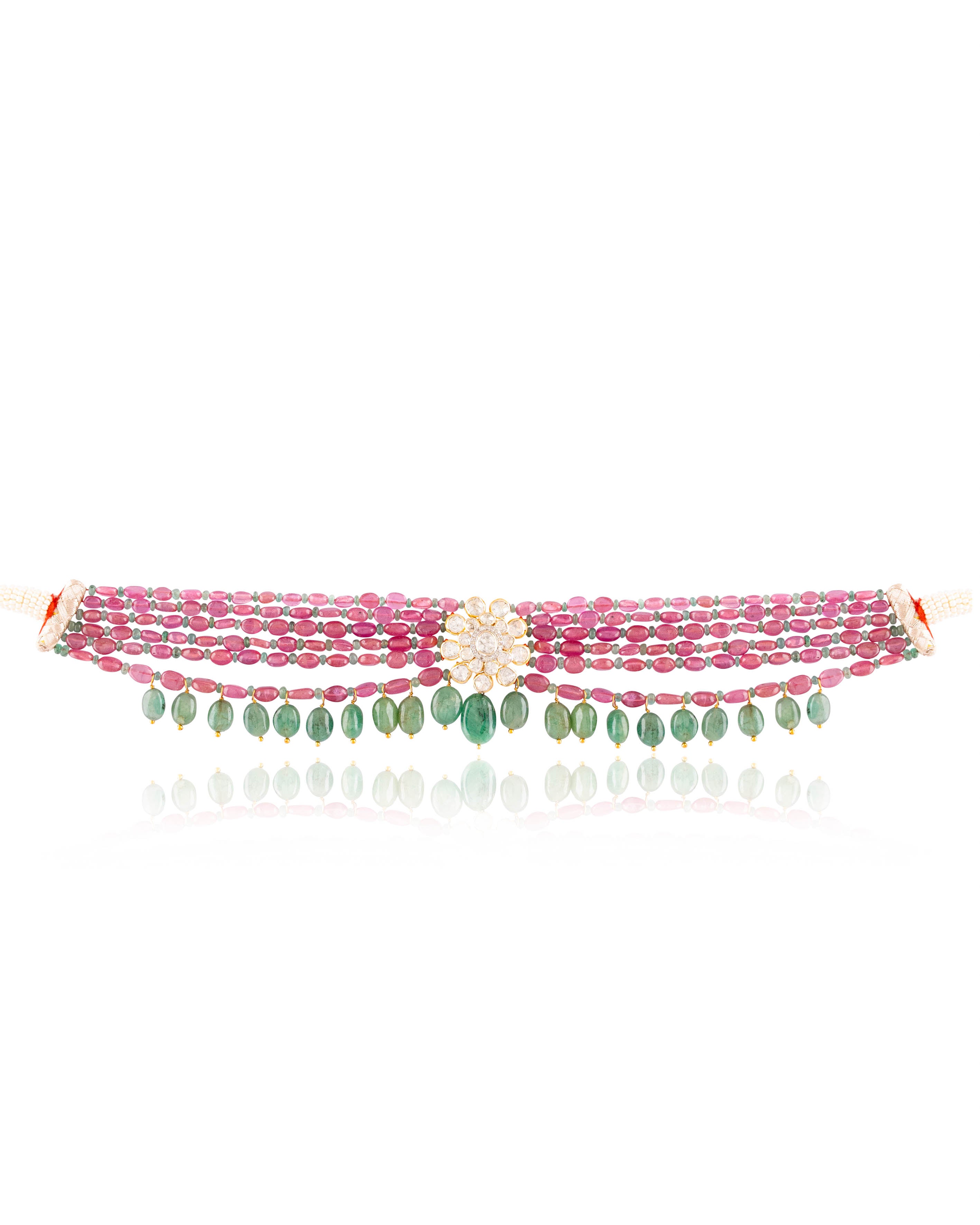 Mira Polki And Diamond Bead Choker