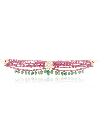 Mira Polki And Diamond Bead Choker