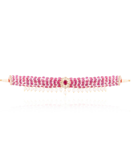 Janki Polki And Diamond Bead Choker