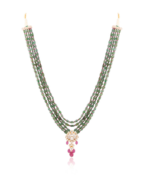Phalak Polki And Diamond Bead Pendant