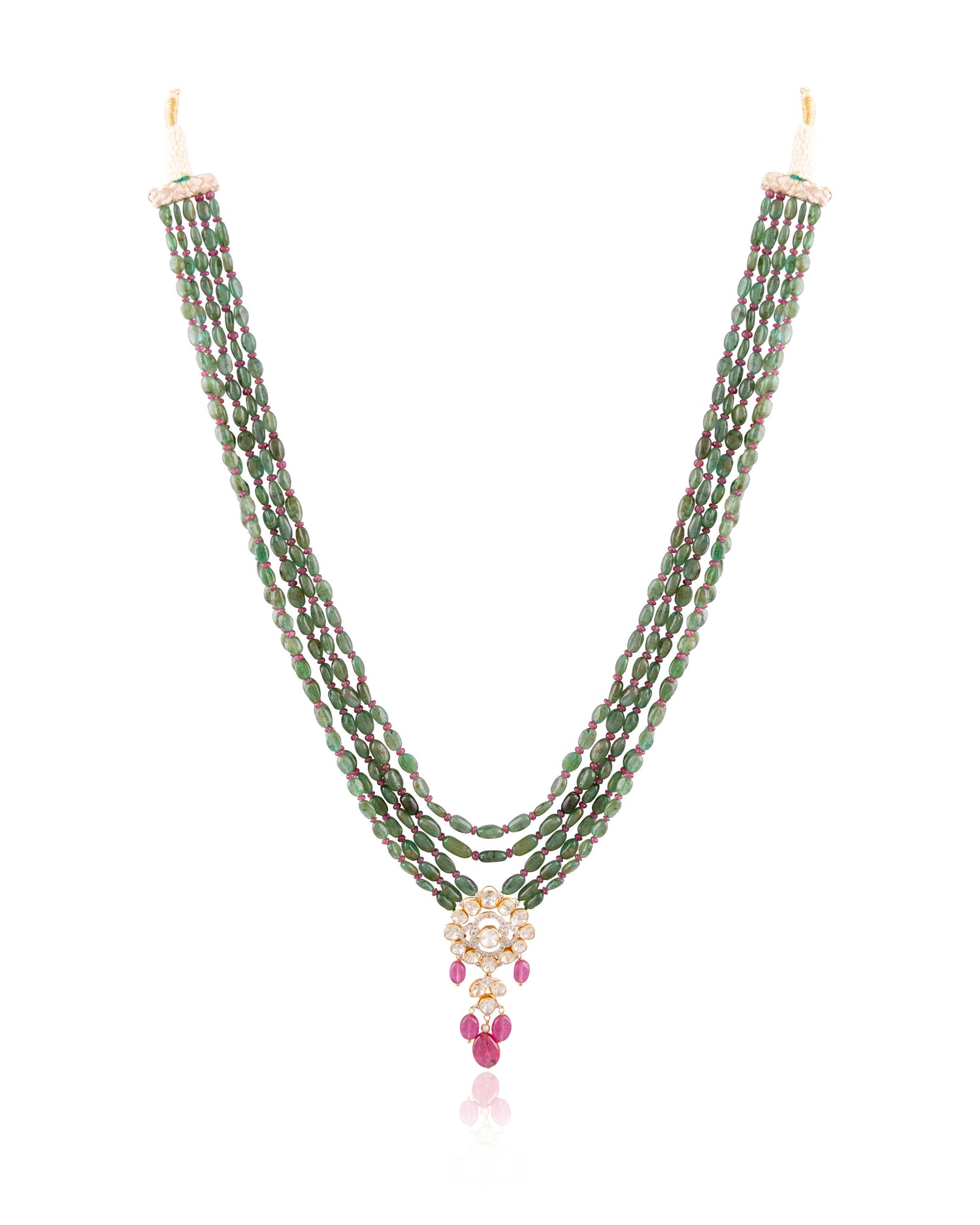 Phalak Polki And Diamond Bead Pendant