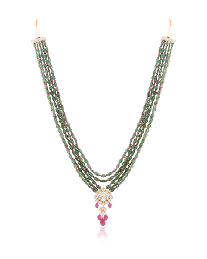 Phalak Polki And Diamond Bead Pendant