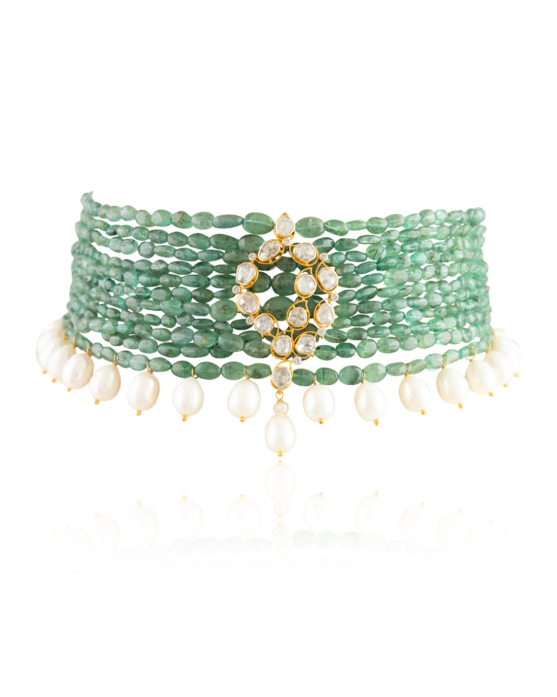 Rubina Polki And Diamond Bead Choker