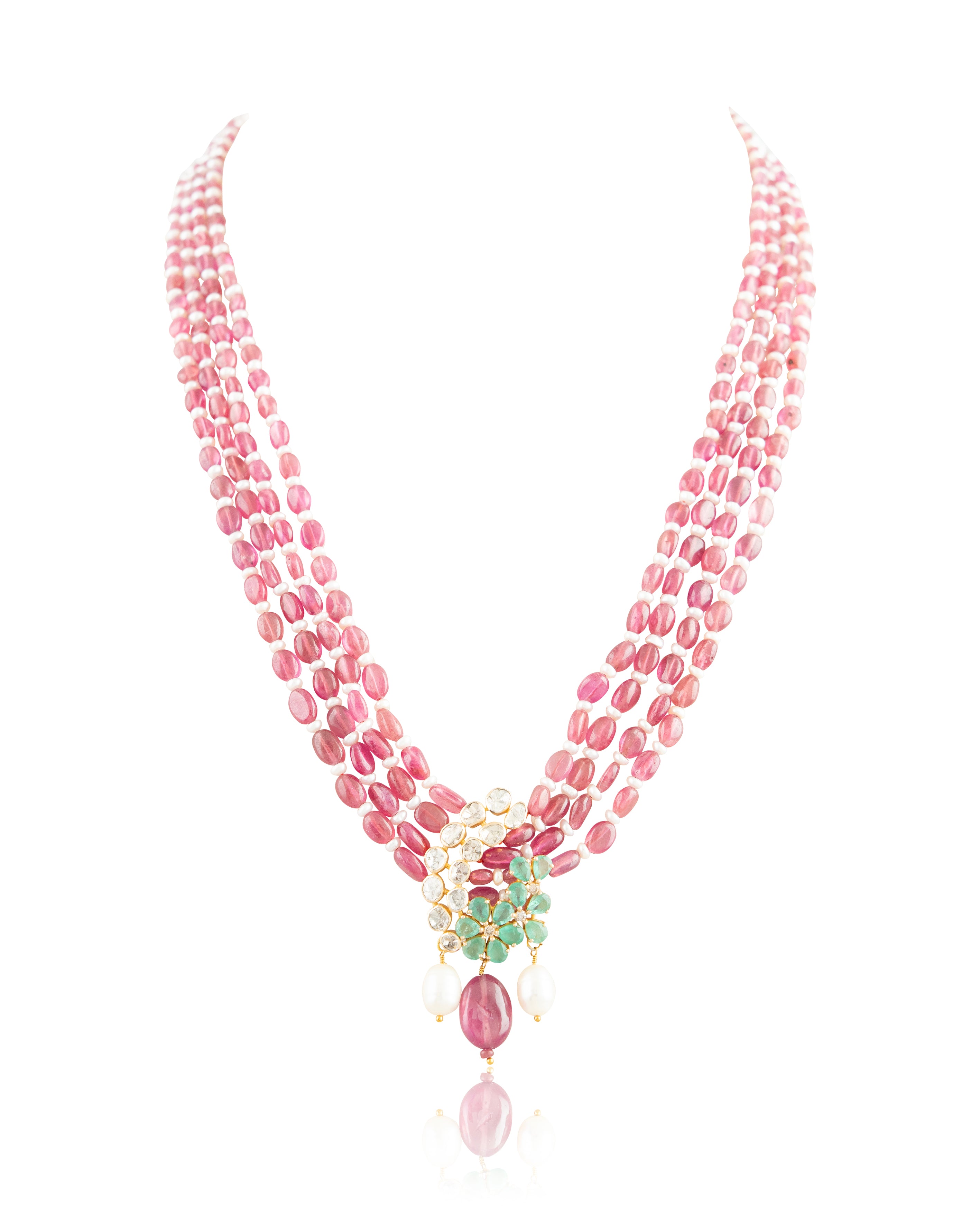 Kaashi Polki And Diamond Bead Pendant