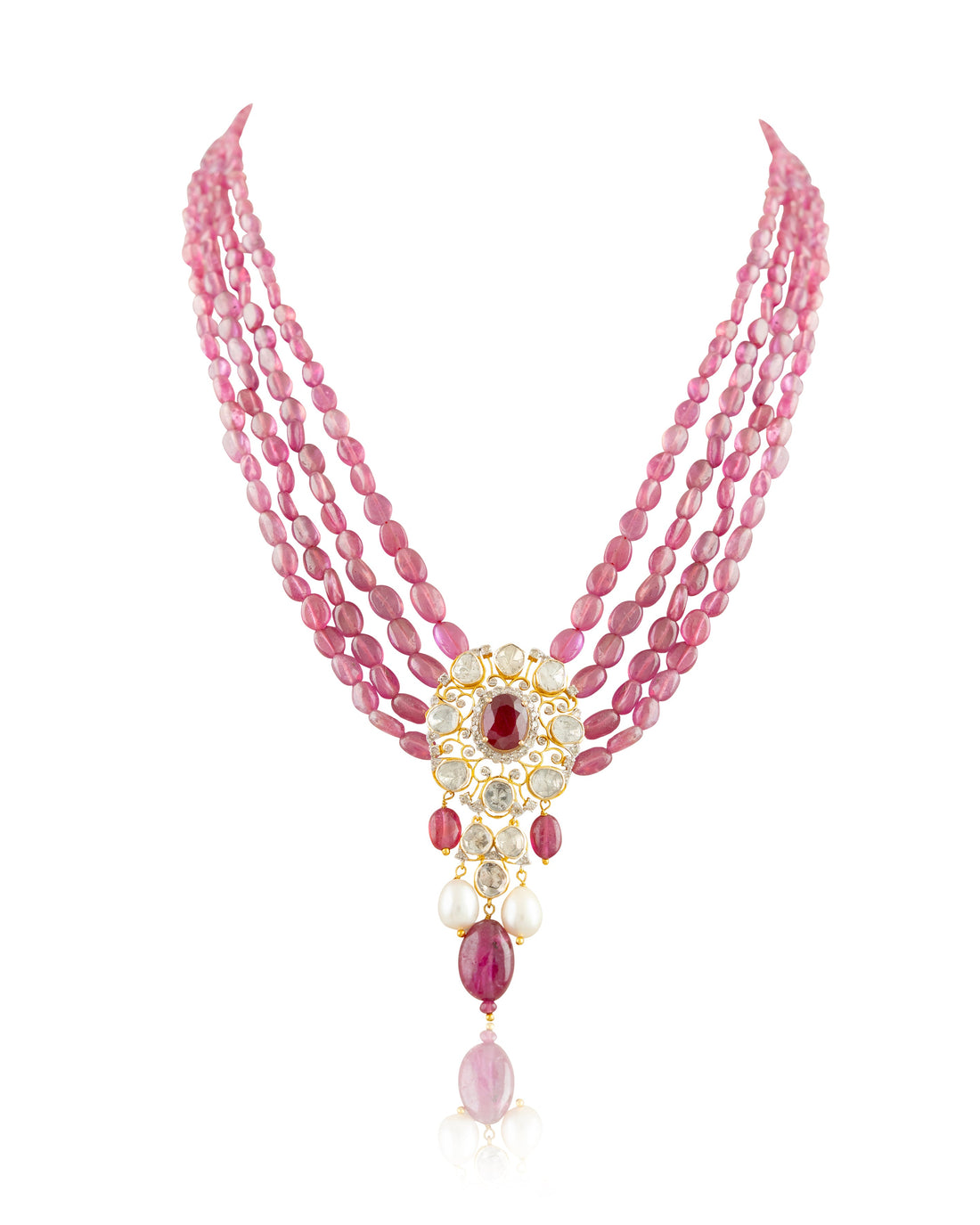 Bhavya Polki And Diamond Bead Pendant