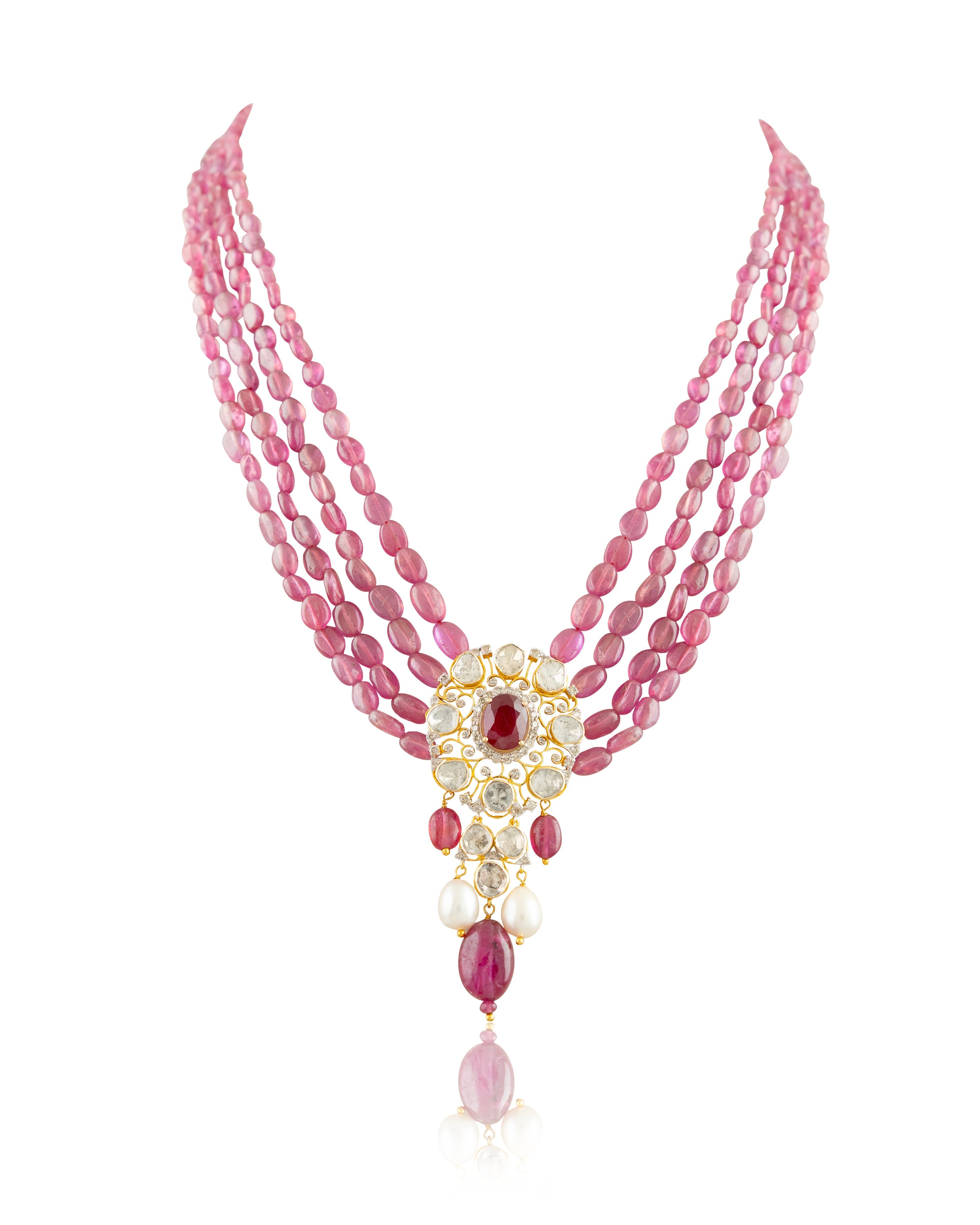 Bhavya Polki And Diamond Bead Pendant