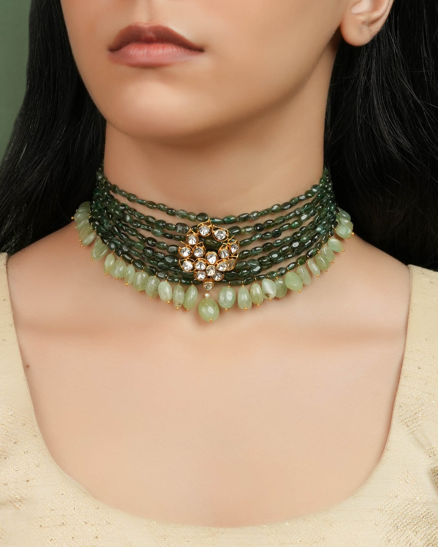 Mansha Polki Bead Choker