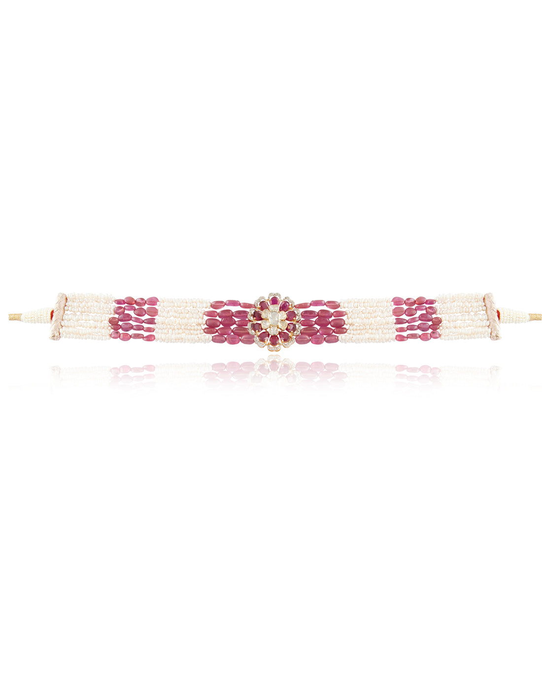 Ruhi Polki And Diamond Bead Choker