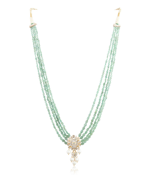 Mukti Polki And Diamond Bead Pendant