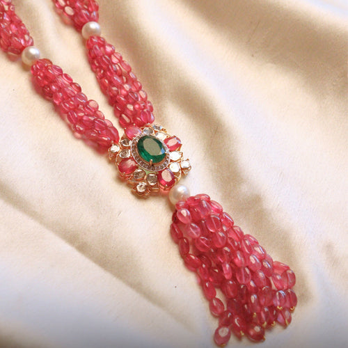 Maddie Polki And Diamond Bead Pendant