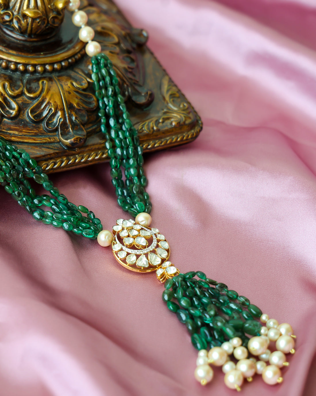 Livia Polki And Diamond Bead Pendant