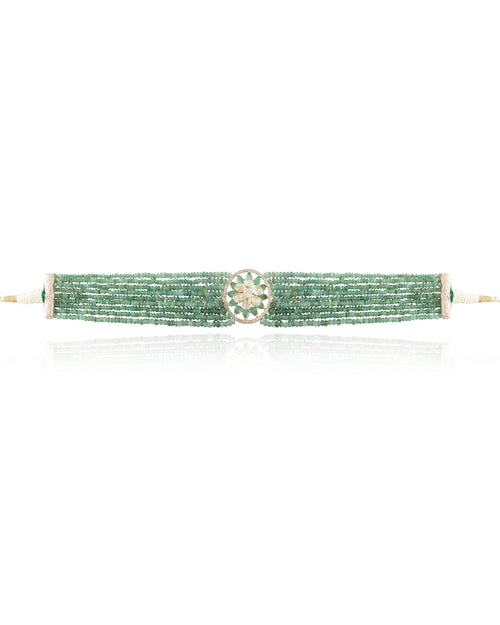 Mahi Polki And Diamond Bead Choker