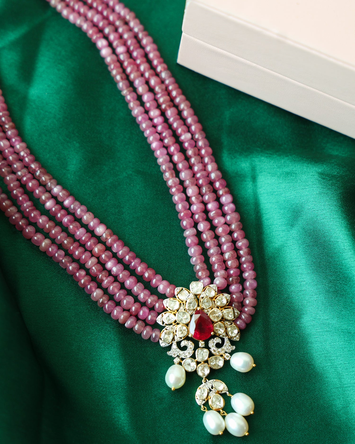 Iliana Polki And Diamond Bead Pendant - Main Image