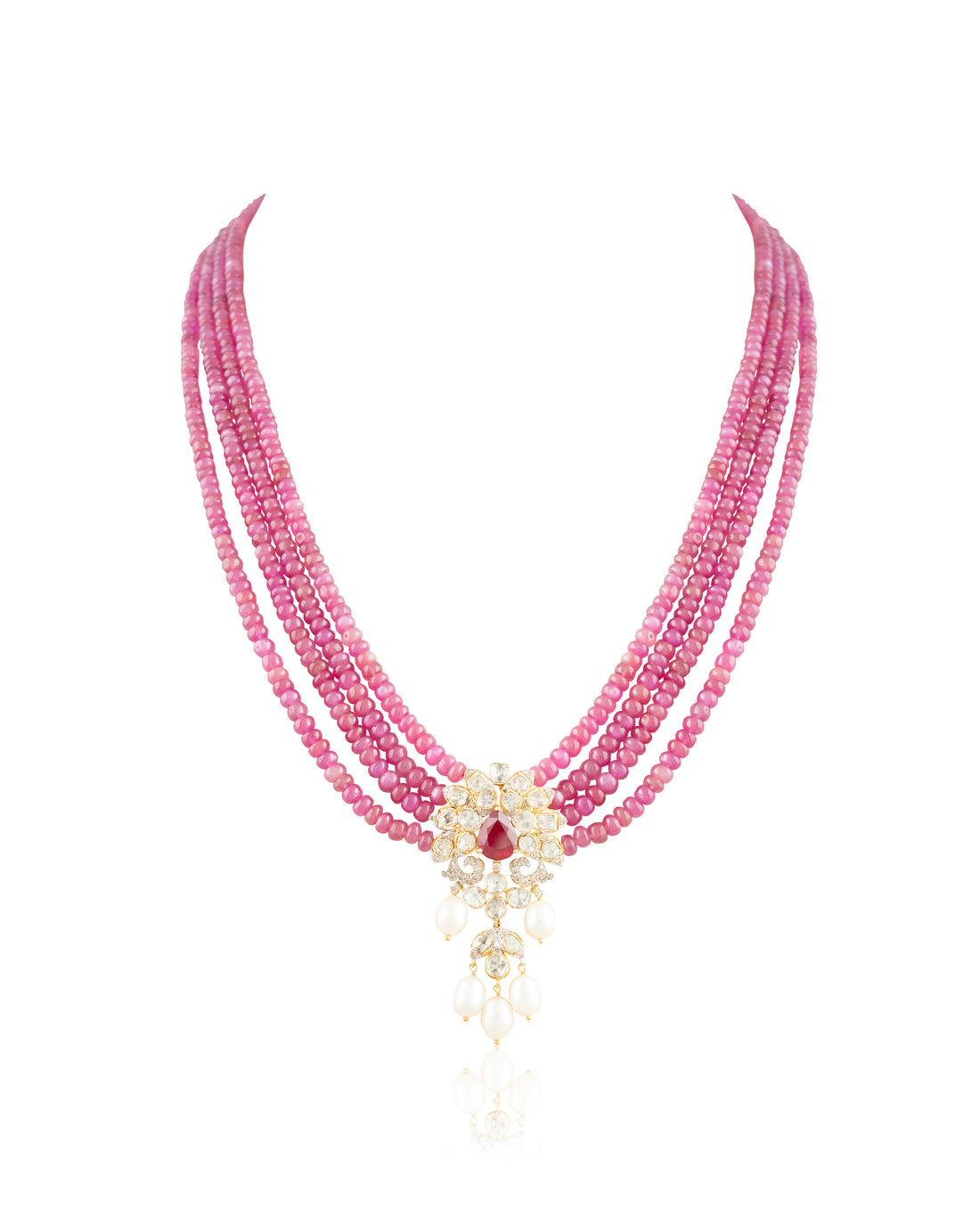 Iliana Polki And Diamond Bead Pendant