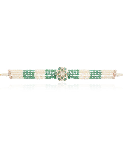 Nadiya Polki And Diamond Bead Choker