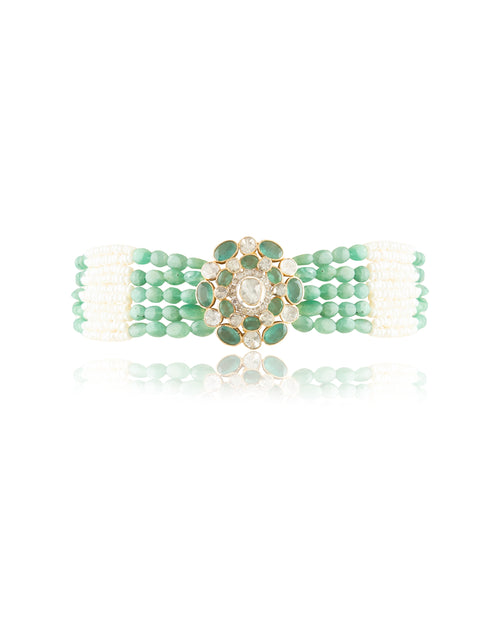Nadiya Polki And Diamond Bead Choker