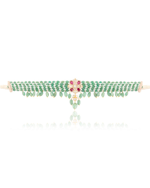 Coraline Polki And Diamond Bead Choker