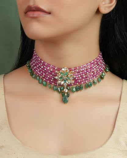 Arifa Polki Bead Choker