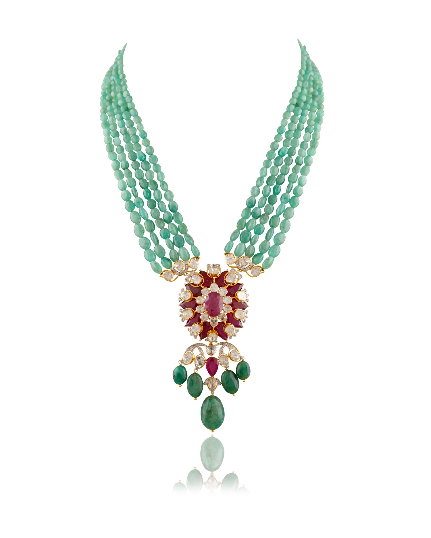 Riva Polki And Diamond Bead Pendant - NO ORDERS