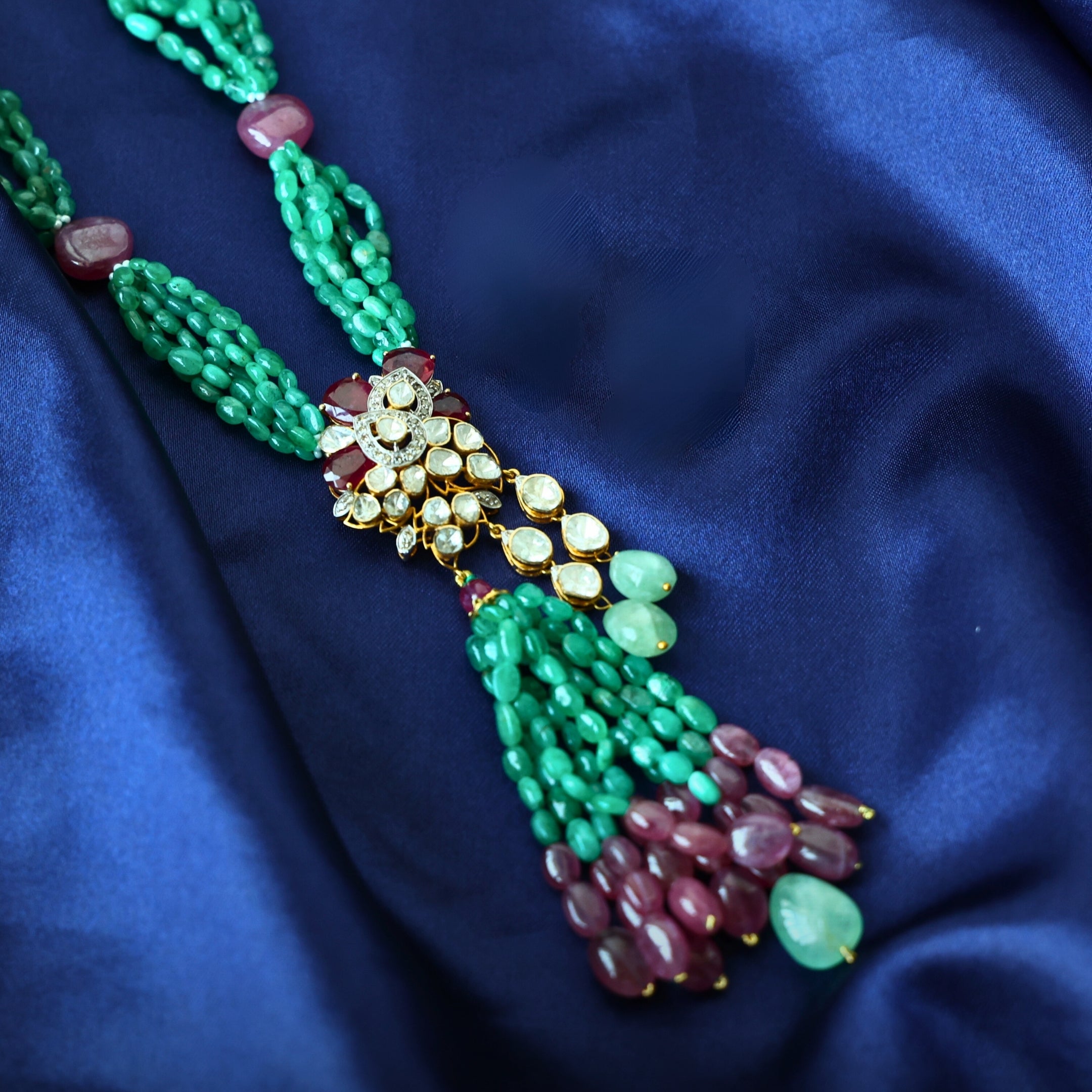 Laiba Polki And Diamond Bead Pendant