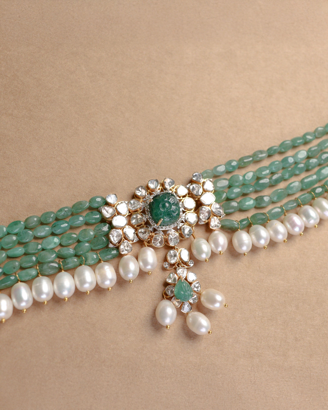 Samara Polki  And Diamond Bead Choker