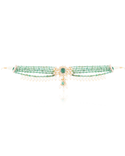 Samara Polki  And Diamond Bead Choker