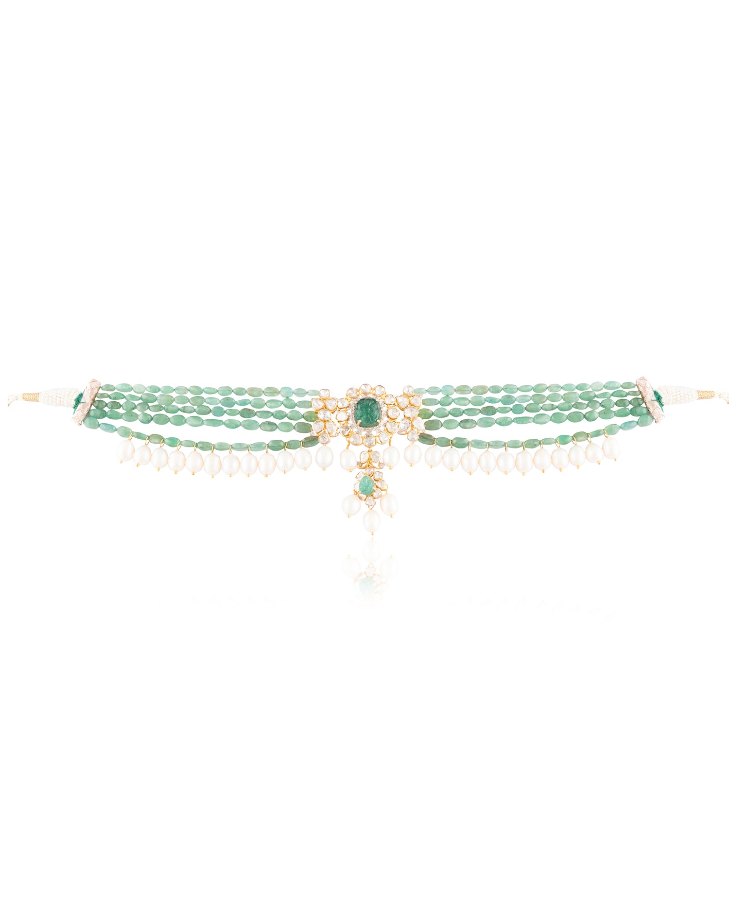 Samara Polki  And Diamond Bead Choker