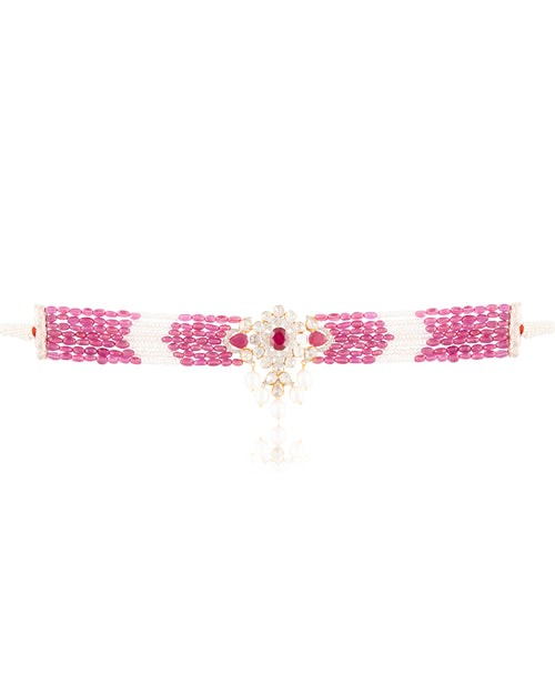 Evie Polki And Diamond Bead Choker