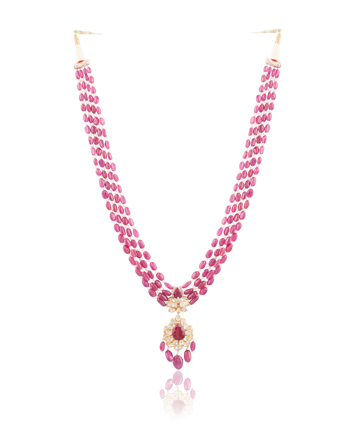 Celia Polki And Diamond Bead Pendant