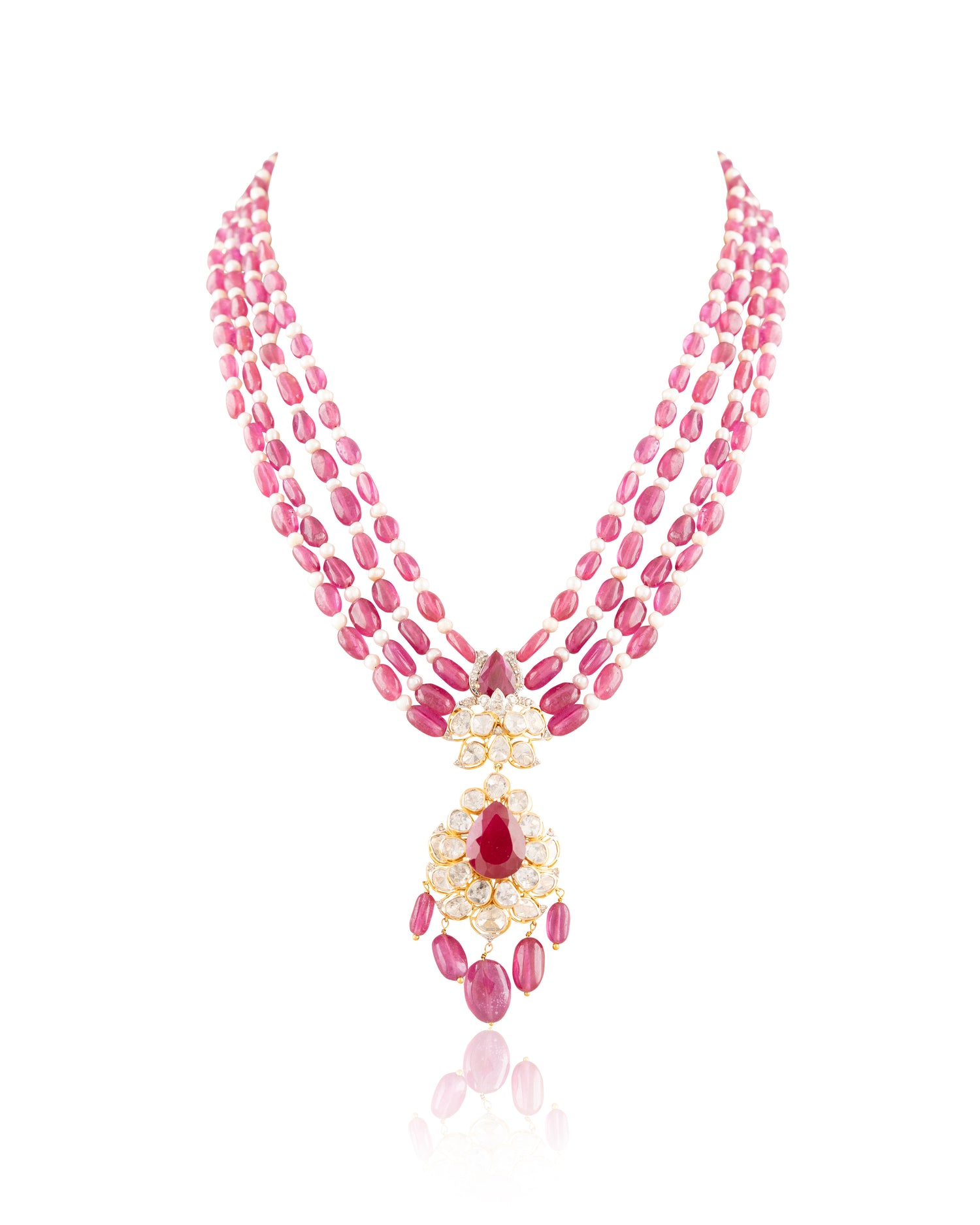 Celia Polki And Diamond Bead Pendant