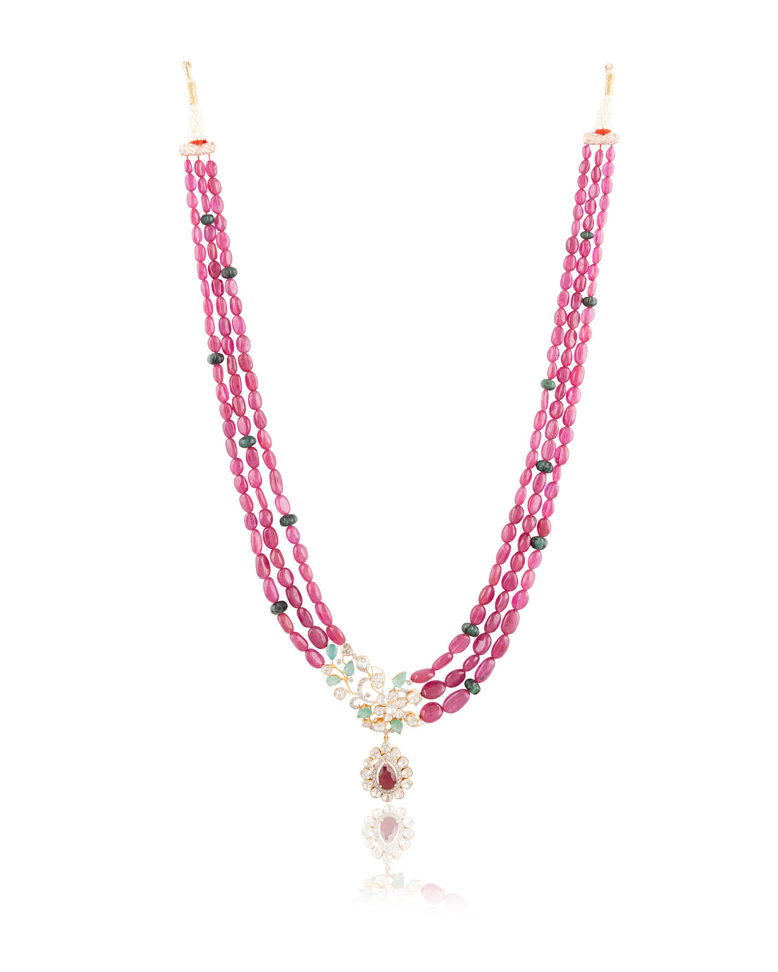 Latif Polki And Diamond Bead Pendant