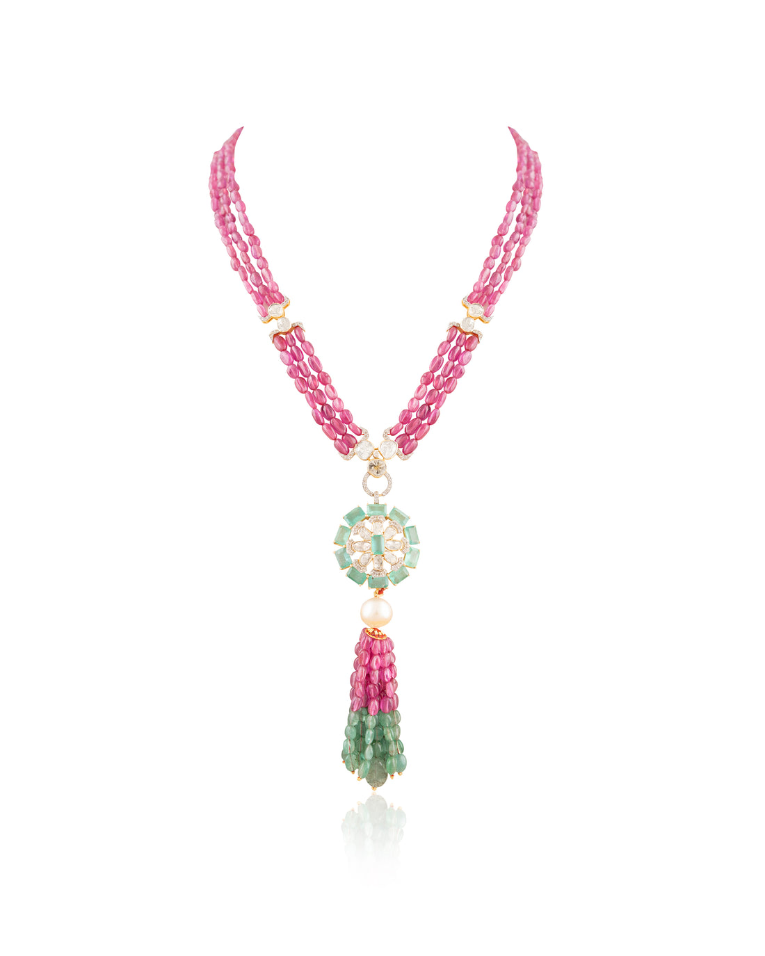 Liv Polki And Diamond Bead Pendant