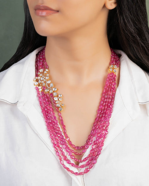 Jane Polki And Diamond Bead Pendant