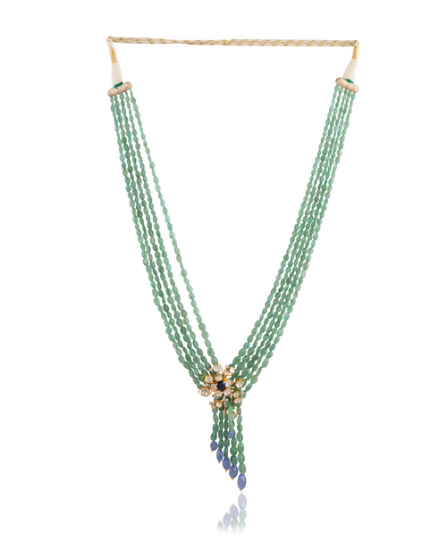 Pushiya Polki And Diamond Bead Pendant