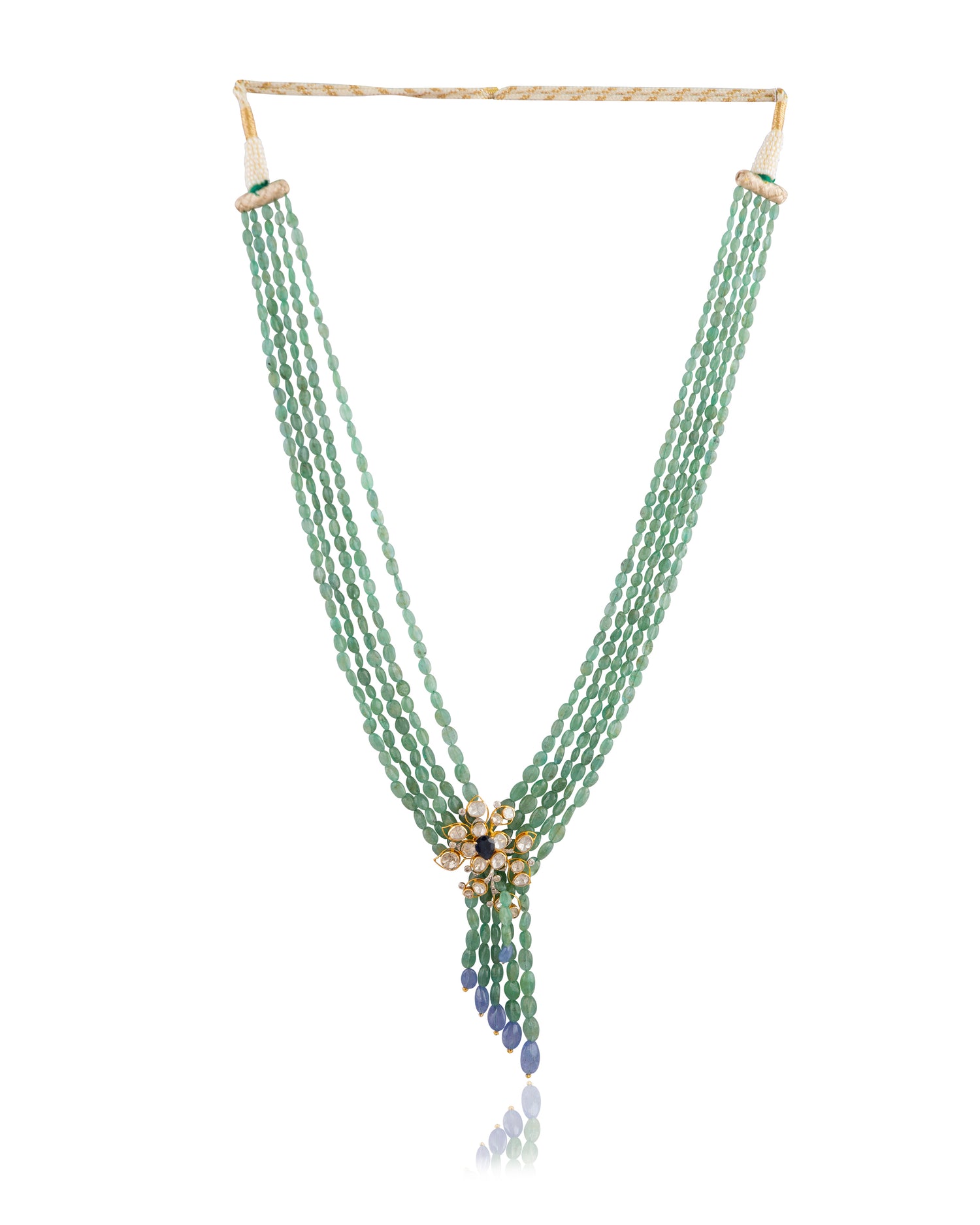 Pushiya Polki And Diamond Bead Pendant