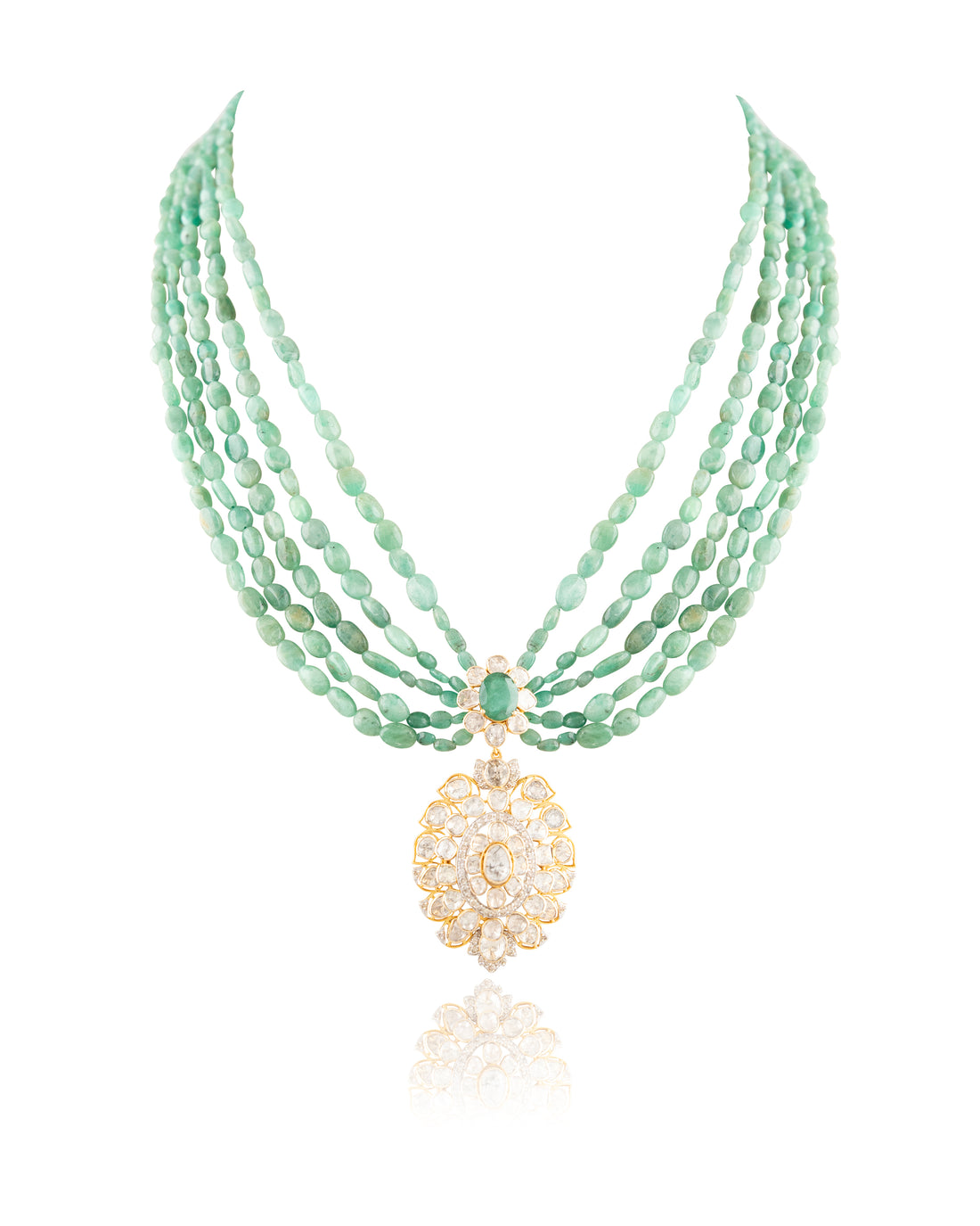 Swati Polki And Diamond Bead Pendant
