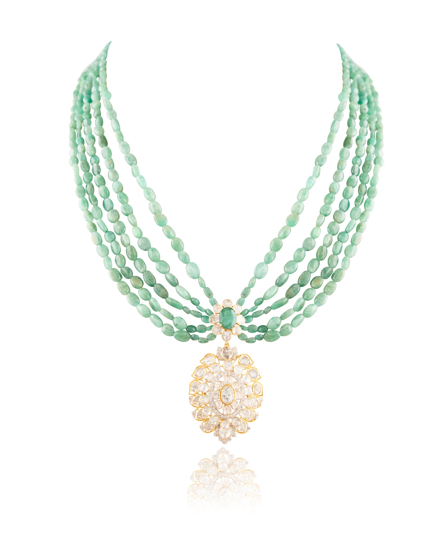 Swati Polki And Diamond Bead Pendant