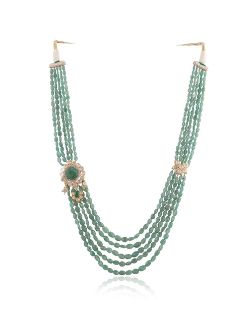 Medha Polki And Diamond Bead Pendant