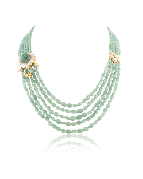 Medha Polki And Diamond Bead Pendant