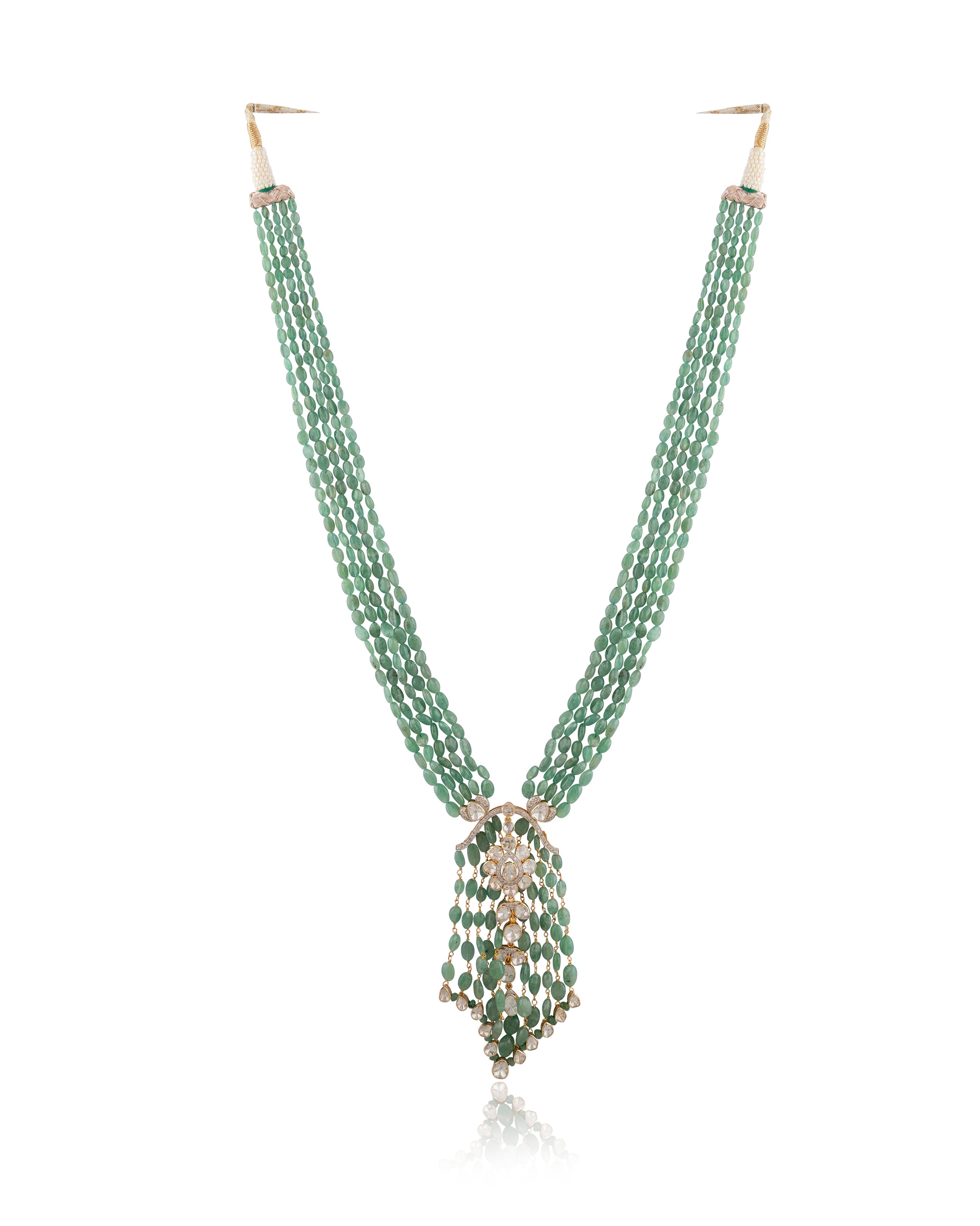 Teena Polki And Diamond Bead Pendant