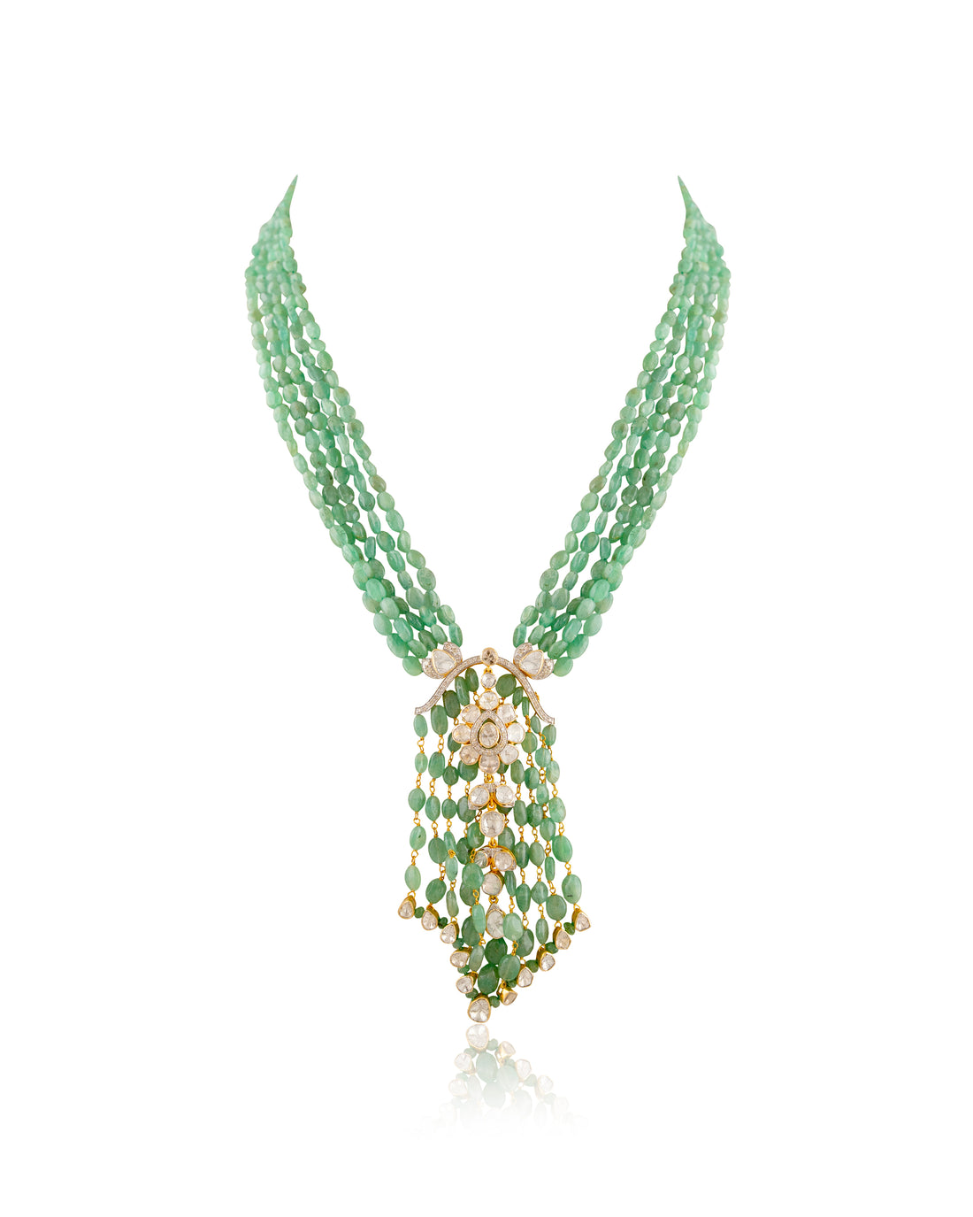 Teena Polki And Diamond Bead Pendant