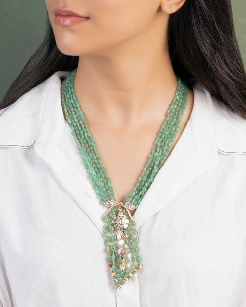 Teena Polki And Diamond Bead Pendant