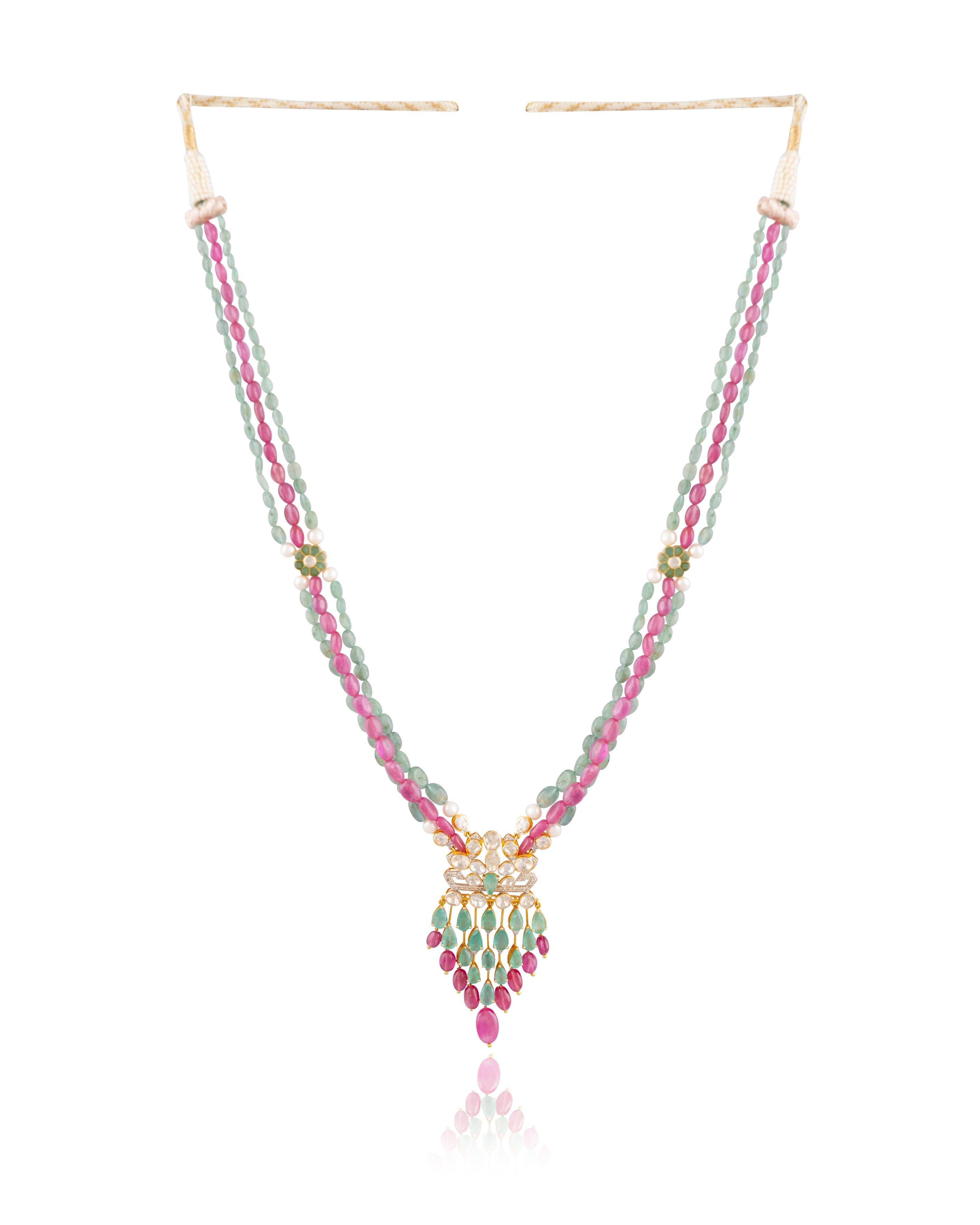 Faiza Polki And Diamond Bead Pendant - NO ORDERS