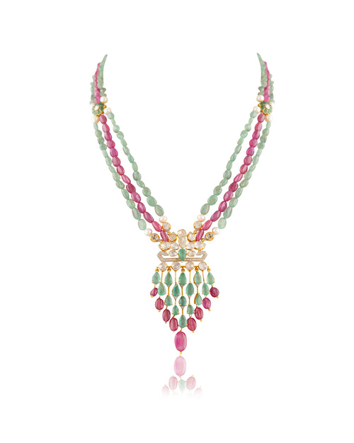 Faiza Polki And Diamond Bead Pendant - NO ORDERS