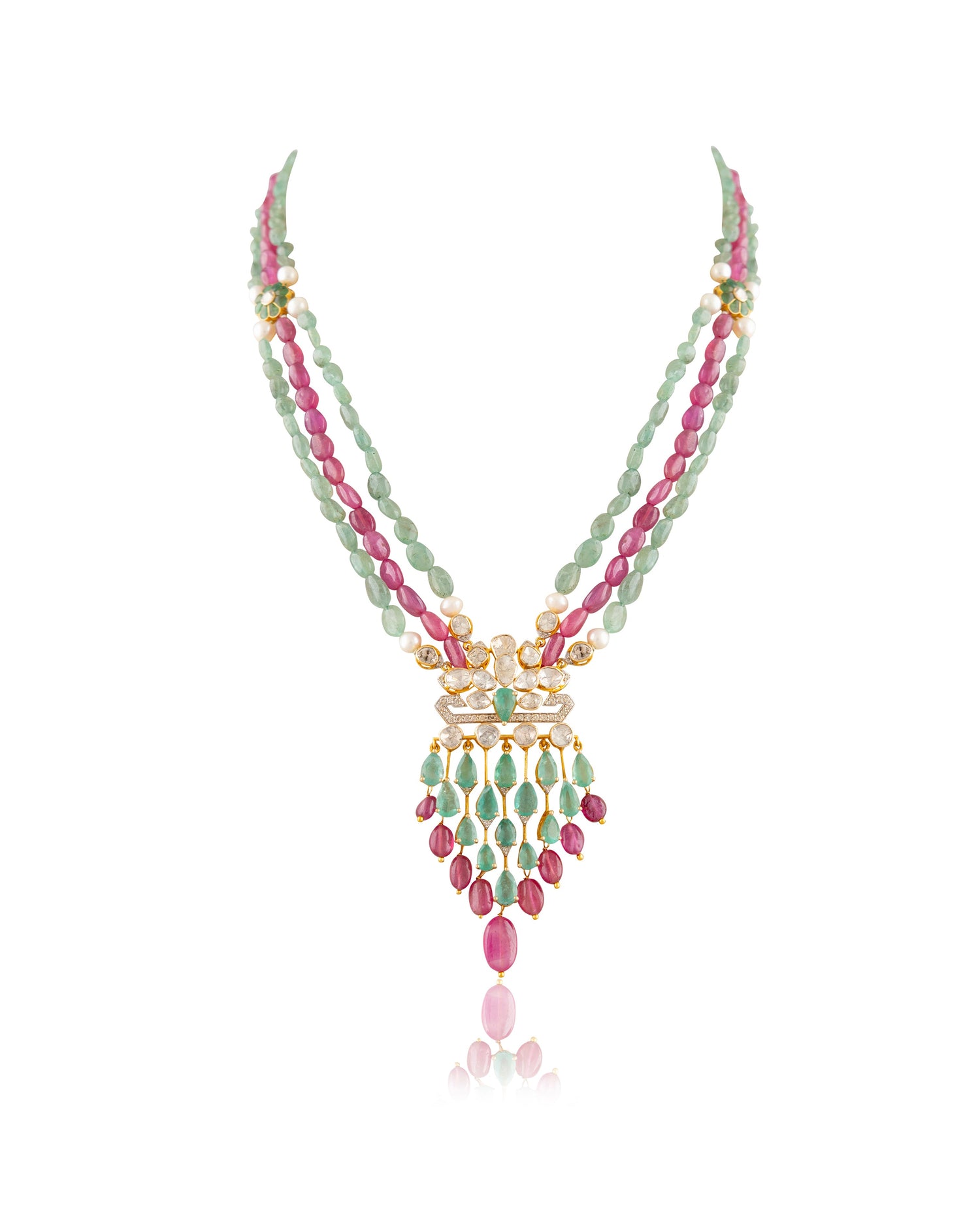 Faiza Polki And Diamond Bead Pendant - NO ORDERS