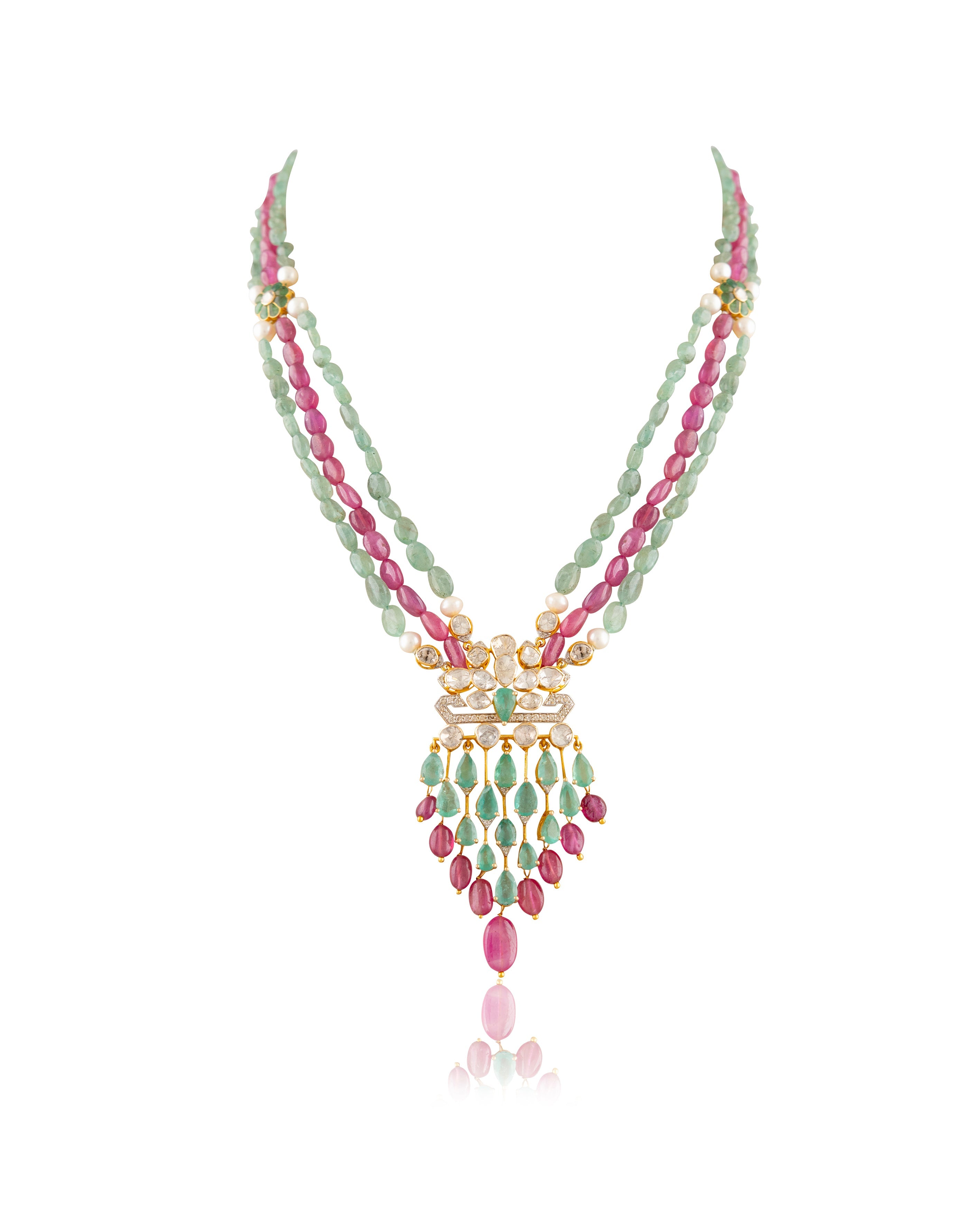 Faiza Polki And Diamond Bead Pendant - NO ORDERS