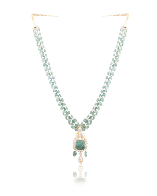 Siena Polki And Diamond Bead Pendant