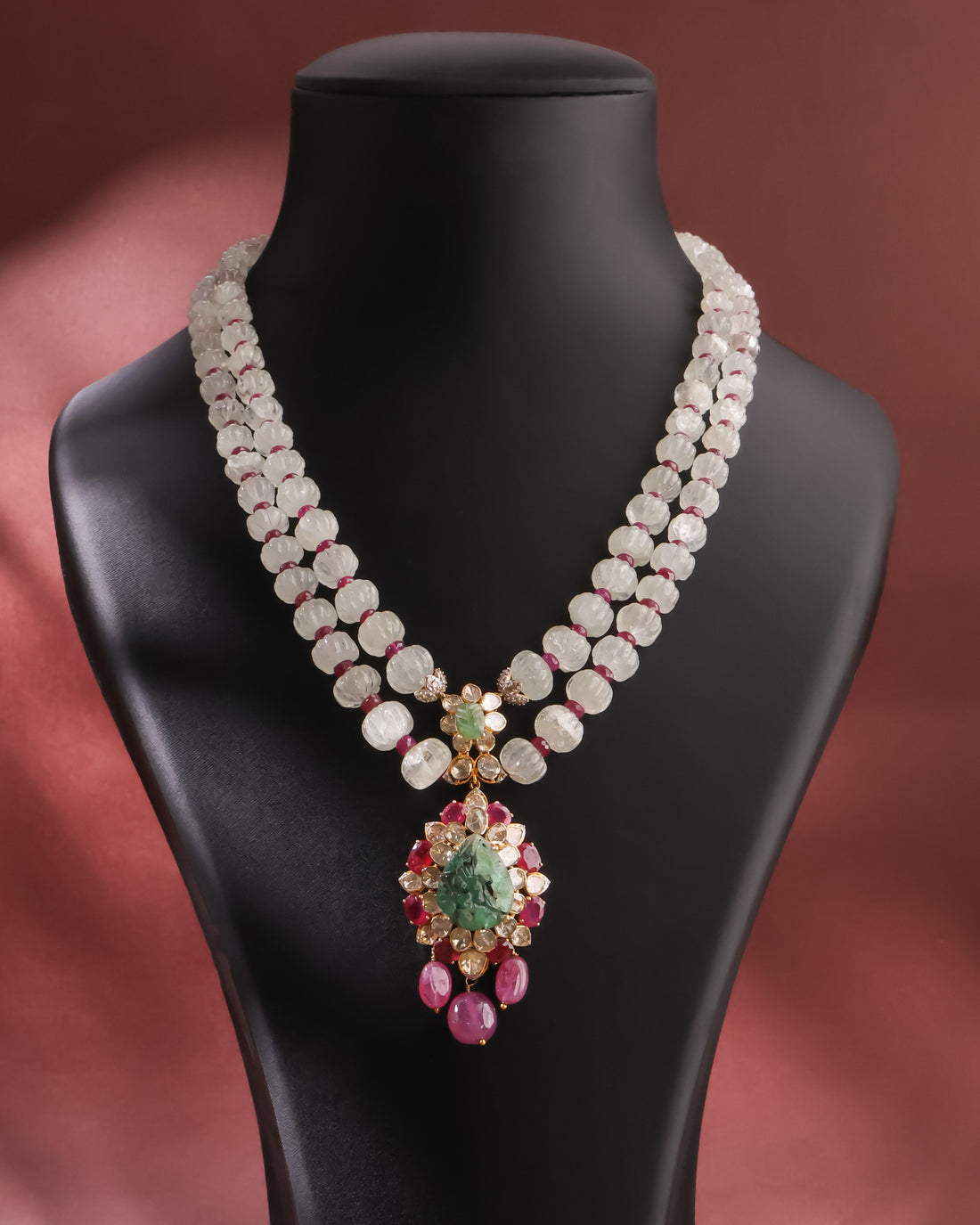 Ivy Polki And Diamond Bead Pendant