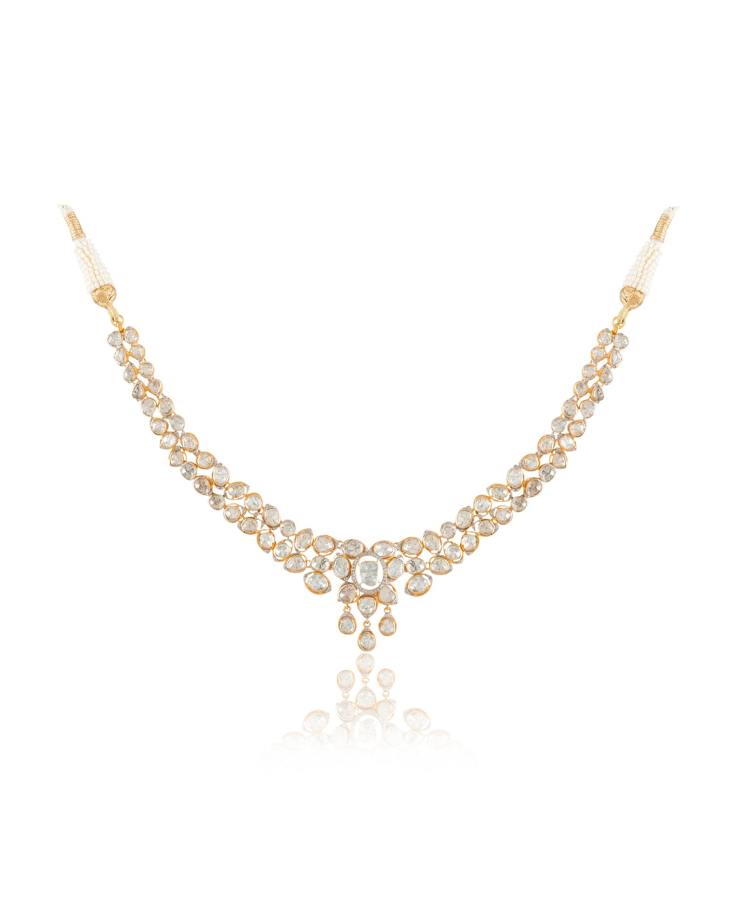 Zinat Polki And Diamond Necklace